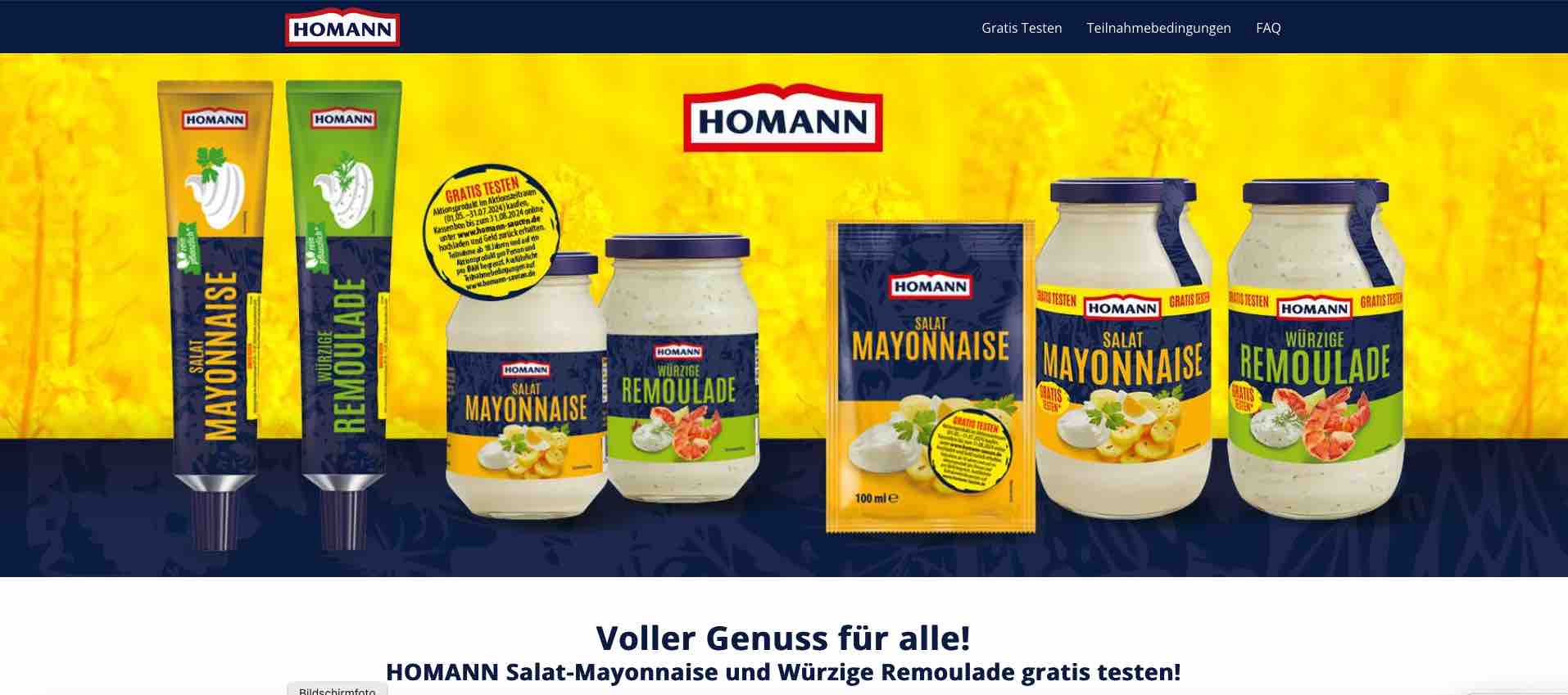 homann salat mayonaise und remoulade gratis testen