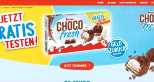 kinder choco fresh gratis testen