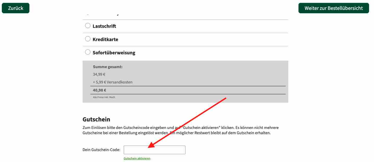 Flora Prima Gutschein einlösen