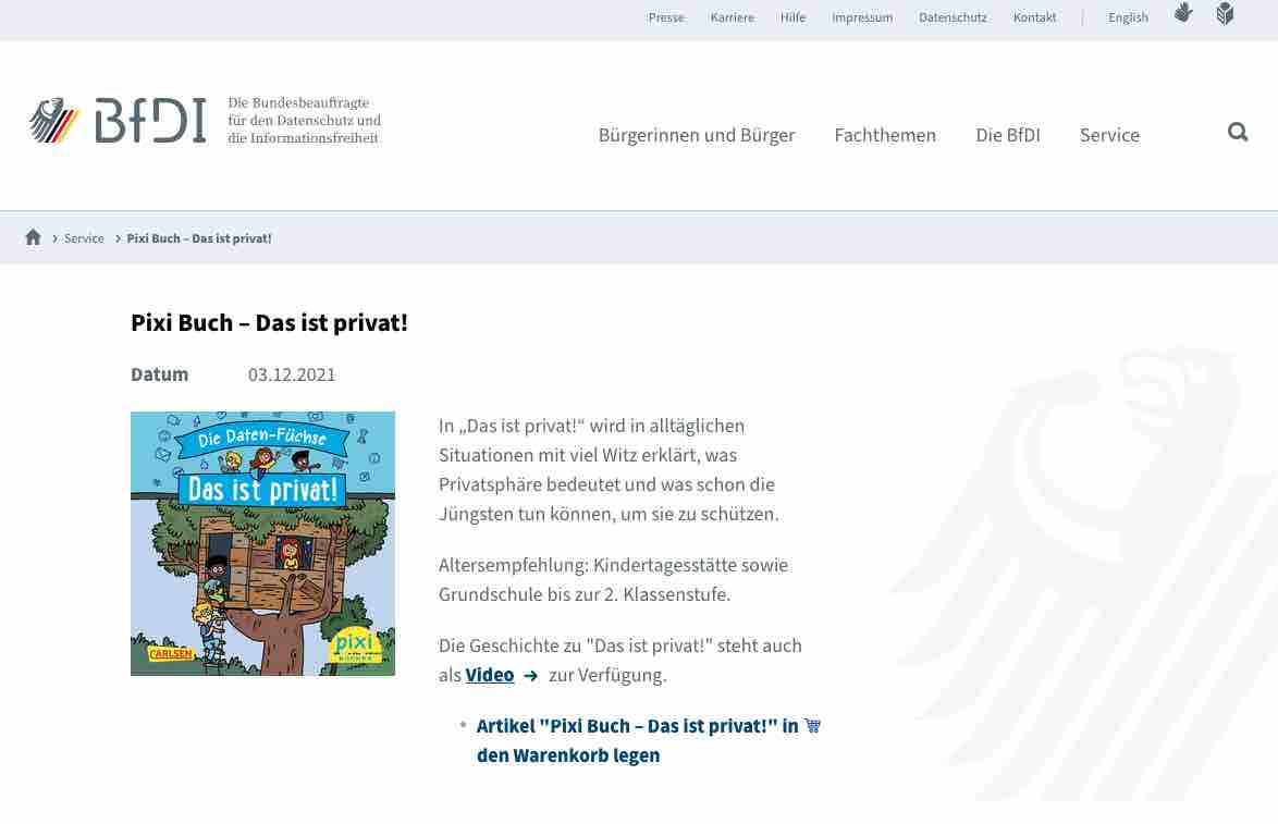 Gratis Pixi-Buch „Das ist privat!“